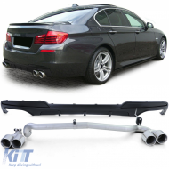 Rear diffuser matte + duplex tailpipe conversion fits BMW F10 F11 520 525 528 530 - ODRBDB6012562