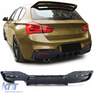 image-3-Rear diffuser Performance black gloss fits for 1 Series BMW F20 F21 120 125 15-19