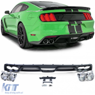 image-44-Rear diffuser Shelby GT350 look + dual tailpipes for Ford Mustang 6 14-17