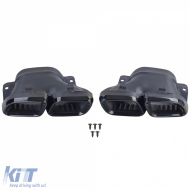 Rear diffuser sport + black tailpipes for Mercedes GLC X253 19-22 facelift-image-6257827