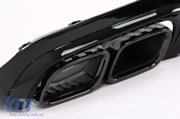 Rear Diffuser suitable for Mercedes E-Class W213 Facelift Sedan (2020-Up) E63 Design Piano Black-image-6100528
