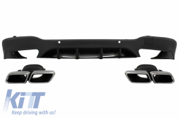 image-79-Rear Diffuser suitable for Mercedes GLC X253 SUV (2015-07.2019) GLC63 Exhaust Muffler Tips Silver