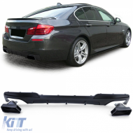 image-47-Rear diffuser + tailpipes 550 Performance matte black fits BMW F10 F11 535