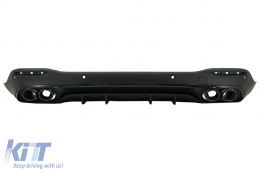 image-15-Rear Diffuser with Black Exhaust Muffler Tips suitable for Mercedes GLE W167 SUV V167 Sport Line (2019-Up) GLE53 Design Night Package