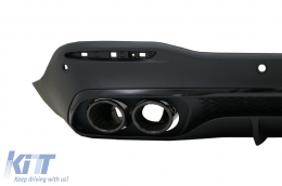 Rear Diffuser with Black Exhaust Muffler Tips suitable for Mercedes GLE W167 SUV V167 Sport Line (2019-Up) GLE53 Design Night Package-image-6078798