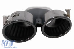Rear Diffuser with Black Exhaust Muffler Tips suitable for Mercedes GLE W167 SUV V167 Sport Line (2019-Up) GLE53 Design Night Package-image-6078804