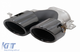 Rear Diffuser with Black Exhaust Muffler Tips suitable for Mercedes GLE W167 SUV V167 Sport Line (2019-Up) GLE53 Design Night Package-image-6078806