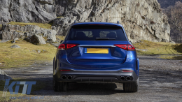 Rear Diffuser with Black Exhaust Muffler Tips suitable for Mercedes GLE W167 SUV V167 Sport Line (2019-Up) GLE53 Design Night Package-image-6078810