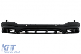 Rear Diffuser with Black Exhaust Muffler Tips suitable for Mercedes GLC SUV X253 Facelift (2020-up) GLC63 Design Night Package - RDMBGLCX253FB