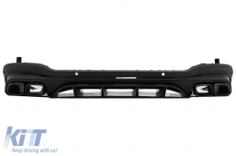 image-74-Rear Diffuser with Black Exhaust Muffler Tips suitable for Mercedes GLC SUV X253 Facelift (2020-up) GLC63 Design Night Package