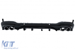 Rear Diffuser with Black Exhaust Muffler Tips suitable for Mercedes GLC SUV X253 Facelift (2020-) GLC43 Design Night Package
