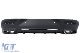 Rear Diffuser with Black Exhaust Muffler Tips suitable for Mercedes GLE Coupe C292 Sport Line (2015-2019) GLE63 Design - RDMBGLEC292BAP