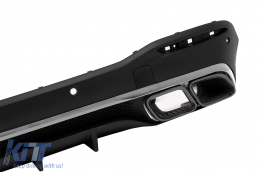 Rear Diffuser with Black Exhaust Muffler Tips suitable for Mercedes GLE W167 SUV V167 Sport Line (2019-Up) GLE 63 Design-image-6104576
