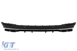 Rear Diffuser with Black Exhaust Muffler Tips suitable for Mercedes GLE W167 SUV V167 Sport Line (2019-Up) GLE 63 Design-image-6104577