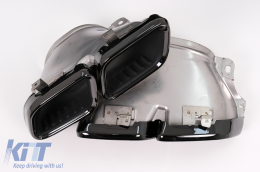 Rear Diffuser with Black Exhaust Muffler Tips suitable for Mercedes GLE W167 SUV V167 Sport Line (2019-Up) GLE 63 Design-image-6104582