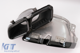 Rear Diffuser with Black Exhaust Muffler Tips suitable for Mercedes GLE W167 SUV V167 Sport Line (2019-Up) GLE 63 Design-image-6104583