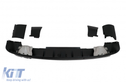 Rear Diffuser with Black Exhaust Muffler Tips suitable for Mercedes GLE W167 SUV V167 Sport Line (2019-Up) GLE 63 Design-image-6104586