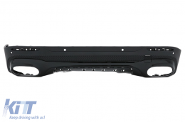 Rear Diffuser with Black Exhaust Tips suitable for Mercedes GLB X247 SUV (2020-up) GLB 35 Design Night Package-image-6094788