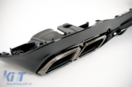Rear Diffuser with Black Exhaust Tips suitable for Mercedes E-Class W213 Sport Line (2016-2019) E63 Design Night Package-image-6098464