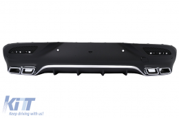 Rear Diffuser with Chrome Exhaust Muffler Tips suitable for Mercedes GLE Coupe C292 Sport Line (2015-2019) GLE63 Design