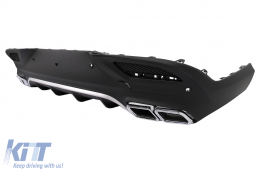 Rear Diffuser with Chrome Exhaust Muffler Tips suitable for Mercedes GLE Coupe C292 Sport Line (2015-2019) GLE63 Design-image-6102488