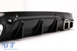 Rear Diffuser with Chrome Exhaust Tips suitable for Mercedes CLS-Class C257 Sport Line (2018-up) CLS63 Design-image-6094557