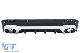 Rear Diffuser with Chrome Exhaust Tips suitable for Mercedes GLB X247 SUV (2020-up) GLB 35 Design - RDMBX247GLB35