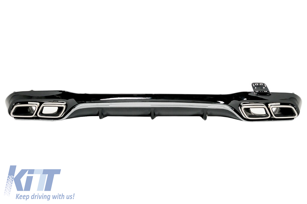 Rear Diffuser with Chrome Exhaust Tips suitable for Mercedes EClass