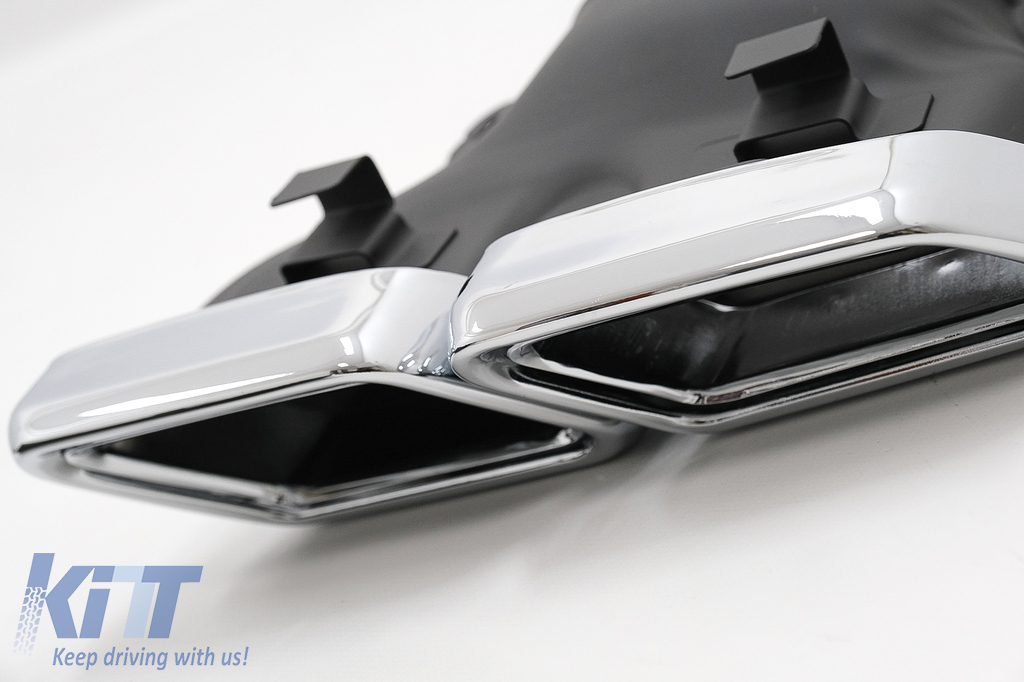 Rear Diffuser with Chrome Muffler Tips suitable for Mercedes EClass