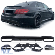 image-27-Rear diffuser with chrome tailpipes for Mercedes E-Class W212 13-16 with AMG Line