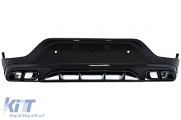 Rear Diffuser with Exhaust Black Muffler Tips suitable for Mercedes GLC Coupe Facelift C253 (2020-up) GLC63 Design - RDMBGLCC253FB