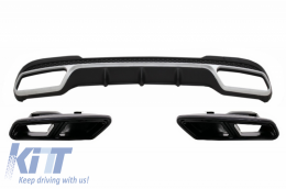 Rear Diffuser with Exhaust Muffler Tips Black suitable for MERCEDES E-Class W212 S212 Facelift (2013-2016) only Sport package Bumper - CORDMBW212AMGS65B