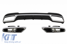 Rear Diffuser with Exhaust Muffler Tips suitable for MERCEDES E-Class W212 S212 Facelift (2013-2016) only Sport package Bumper - CORDMBW212AMGS65