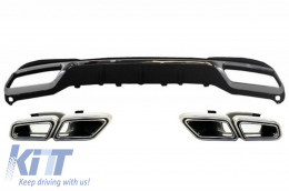 Rear Diffuser with Exhaust Muffler Tips suitable for MERCEDES E-Class W212 S212 Facelift (2013-2016) only Sport package Bumper - CORDMBW212AMGS63