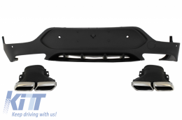image-46-Rear Diffuser with Exhaust Muffler Tips suitable for Mercedes GLC Coupe C253 Sport Line (2015-2019) GLC63 Design Chrome Tips