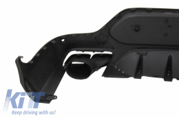 Rear Diffuser with Exhaust Muffler Tips suitable for Mercedes GLC Coupe C253 Sport Line (2015-2019) GLC63 Design Chrome Tips-image-6055458