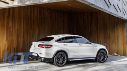 Rear Diffuser with Exhaust Muffler Tips suitable for Mercedes GLC Coupe C253 Sport Line (2015-2019) GLC63 Design Chrome Tips-image-6055467