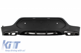 Rear Diffuser with Exhaust Muffler Tips suitable for Mercedes GLC Coupe C253 Sport Line (2015-2019) GLC63 Design Black Tips-image-6055426