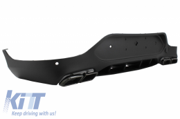 Rear Diffuser with Exhaust Muffler Tips suitable for Mercedes GLC Coupe C253 Sport Line (2015-2019) GLC63 Design Black Tips-image-6055428