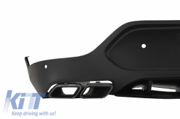 Rear Diffuser with Exhaust Muffler Tips suitable for Mercedes GLC Coupe C253 Sport Line (2015-2019) GLC63 Design Black Tips-image-6055430