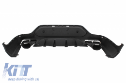 Rear Diffuser with Exhaust Muffler Tips suitable for Mercedes GLC Coupe C253 Sport Line (2015-2019) GLC63 Design Black Tips-image-6055432