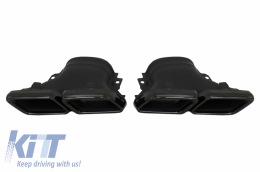 Rear Diffuser with Exhaust Muffler Tips suitable for Mercedes GLC Coupe C253 Sport Line (2015-2019) GLC63 Design Black Tips-image-6055436