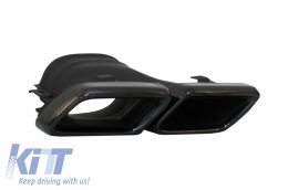 Rear Diffuser with Exhaust Muffler Tips suitable for Mercedes GLC Coupe C253 Sport Line (2015-2019) GLC63 Design Black Tips-image-6055438