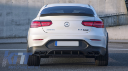 Rear Diffuser with Exhaust Muffler Tips suitable for Mercedes GLC Coupe C253 Sport Line (2015-2019) GLC63 Design Black Tips-image-6055448