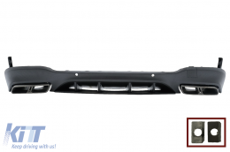 image-38-Rear Diffuser with Exhaust Muffler Tips suitable for Mercedes GLC X253 SUV (2015-07.2019) Night Package Design