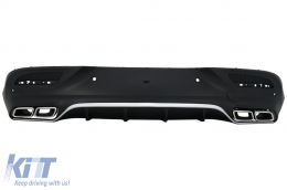 Rear Diffuser with Exhaust Muffler Tips suitable for Mercedes GLE Coupe C292 Sport Line (2015-2019) Chrome Edition GLE63 Design - RDMBGLEC292