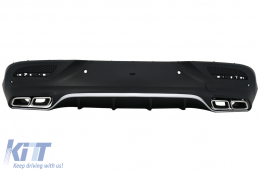 Rear Diffuser with Exhaust Muffler Tips suitable for Mercedes GLE Coupe C292 Sport Line (2015-2019) Chrome Edition GLE63 Design