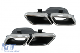 Rear Diffuser with Exhaust Muffler Tips suitable for Mercedes GLE Coupe C292 Sport Line (2015-2019) Chrome Edition GLE63 Design-image-6076875