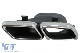 Rear Diffuser with Exhaust Muffler Tips suitable for Mercedes GLE Coupe C292 Sport Line (2015-2019) Chrome Edition GLE63 Design-image-6076876