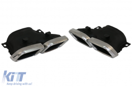 Rear Diffuser with Exhaust Muffler Tips suitable for Mercedes GLC X253 SUV (2015-07.2019) equipped Standard Package-image-6083620